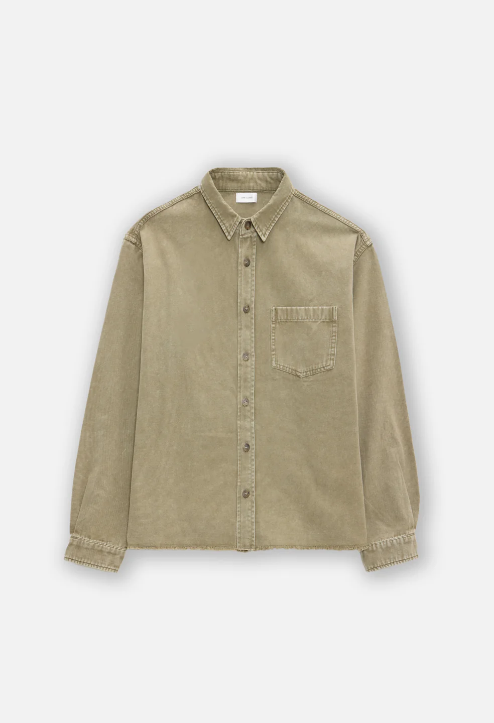 Solid Hemi Oversized Shirt Washed Khaki