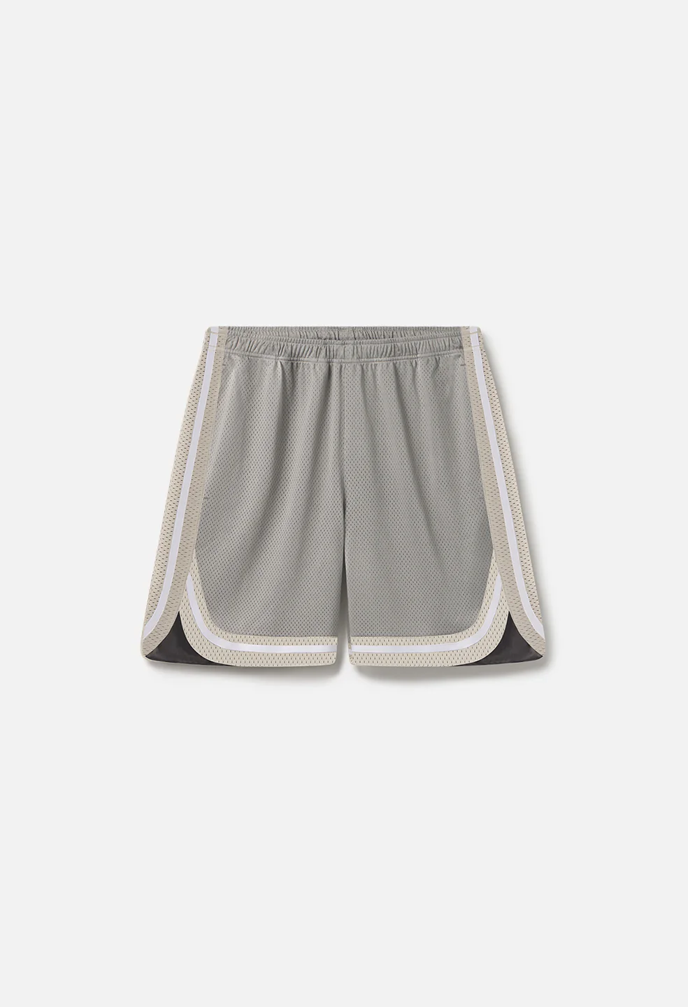 Shaolin Oversized Court Shorts Grey x Tan